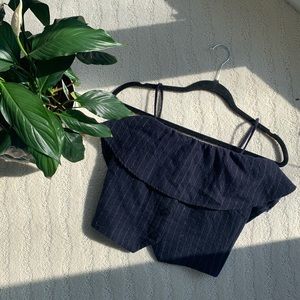 Snidel xs ruffled striped tank